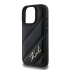 iPhone 16 Pro Karl Lagerfeld - K-Signature Gewatteerd Hoesje met metalen LOGO - Zwart 